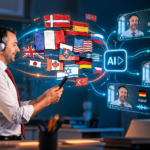 Man using AI to communicate in multiple languages