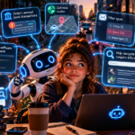 Young person exploring different ways AI can assist with everyday tasks.