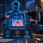 Developers, users and decision-makers examining responsibility for harmful AI-driven decision